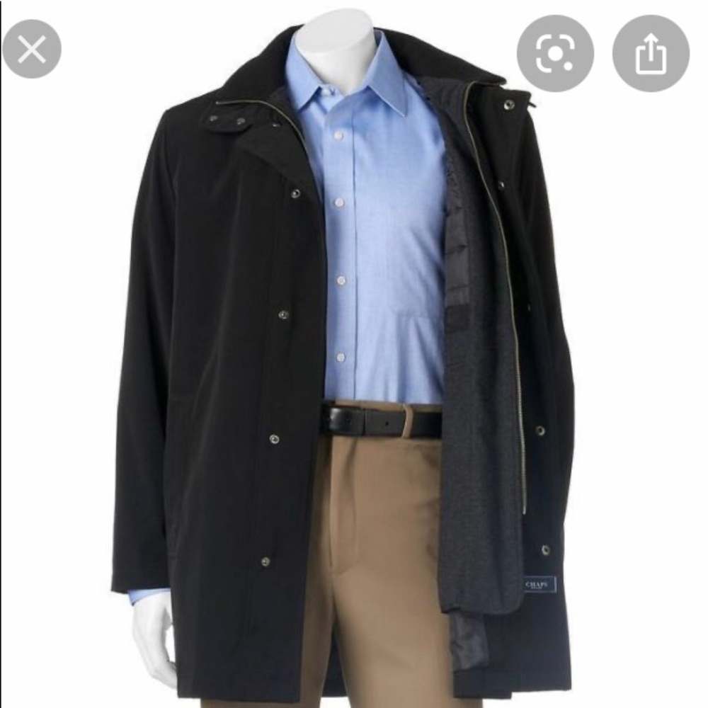 Chaps Men’s Coat. Navy/black